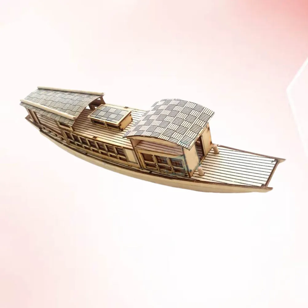 

Wooden Boat DIY Assembling Educational Handicraft Kit Home Office Table Decoration Gift for Kids Logical Thinking