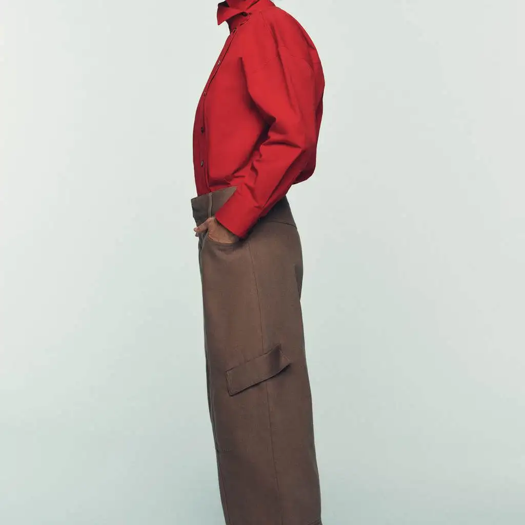 Fashionable Workwear Style Balloon Pants Women's Autumn Winter New Arrival ZR Style Casual Polyester Fiber Natural Waist Button