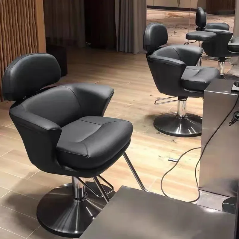 Swivel Light Luxury Barber Chair Vintage Easy Clean Salon Chair Cushioned Functional Sedia Parrucchieri Beauty Salon Furniture