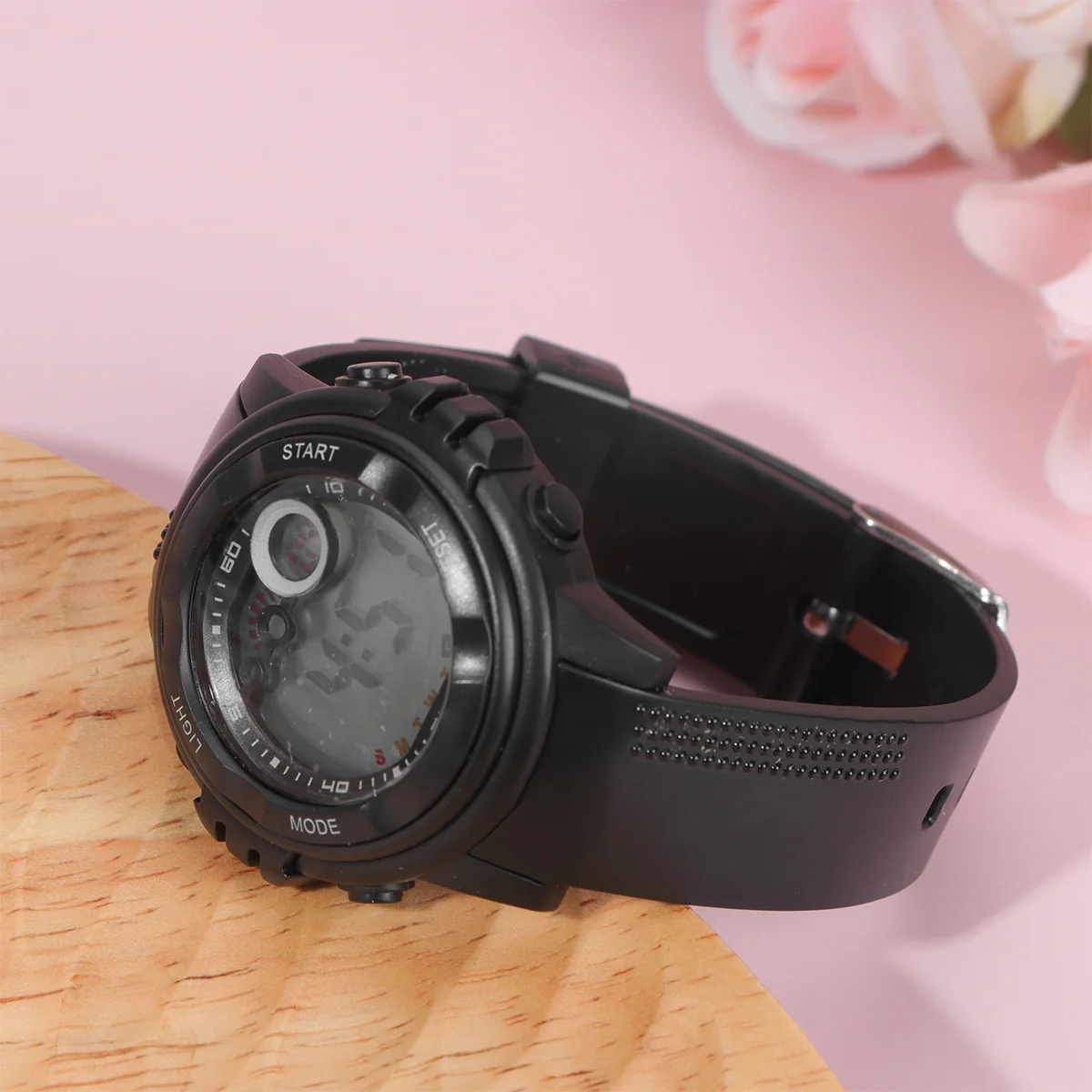 1 قطعة ساعة مقاومة للماء 30 متر رقمية مضيئة الرياضة في الهواء الطلق ساعة حزام قابل للتعديل للأسود