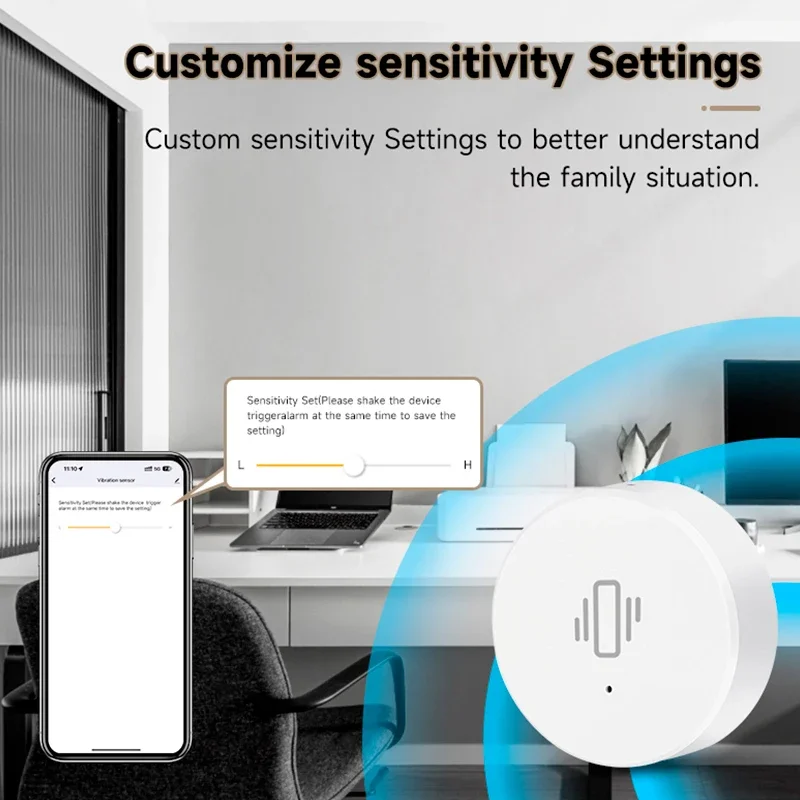 Sensor de vibración inteligente Tuya ZigBee, monitoreo en tiempo Real, alarma de detección de puerta y ventana, sistema de protección de seguridad para el hogar inteligente