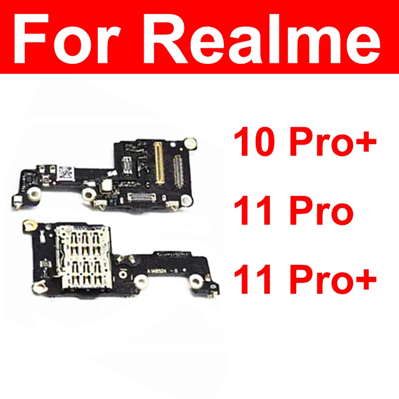 SIM Card Tray Slot Board For Realme 10 Pro Plus 11 Pro Plus SIM Card Holder Board Flex Cable Connector Parts