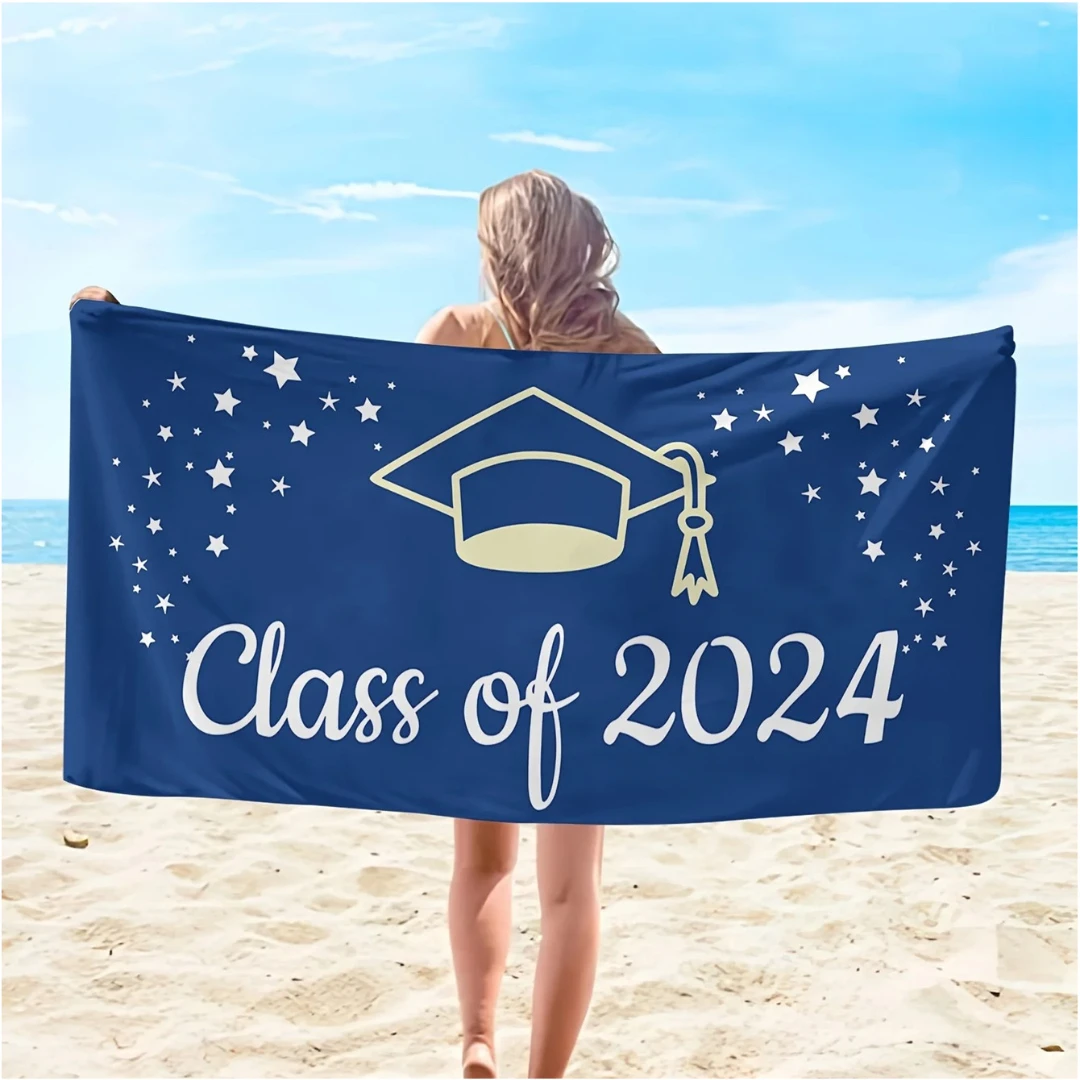 2024 Graduation Season Beach Towel, Soft Sand-Free Pool Towel for Men and Women, Beach Essentials