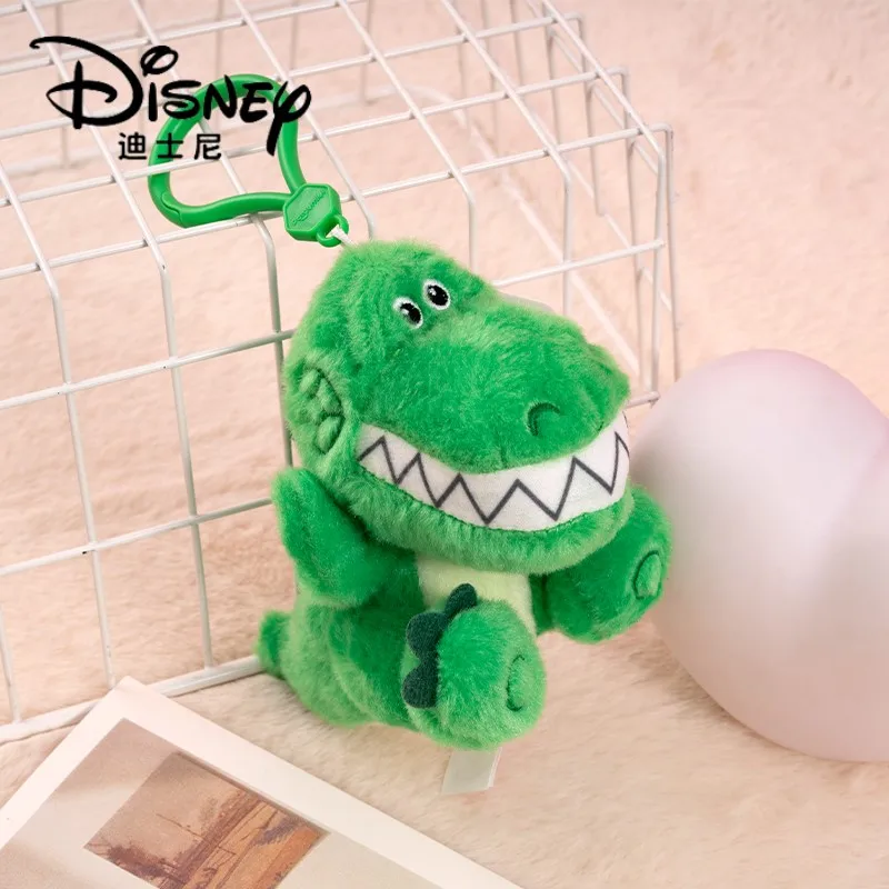 12CM Disney Rex dinosaur Pendant Winnie the Pooh Lotso Plush Toy Cute Doll keyring Children's Toy Backpack Pendant Birthday gift