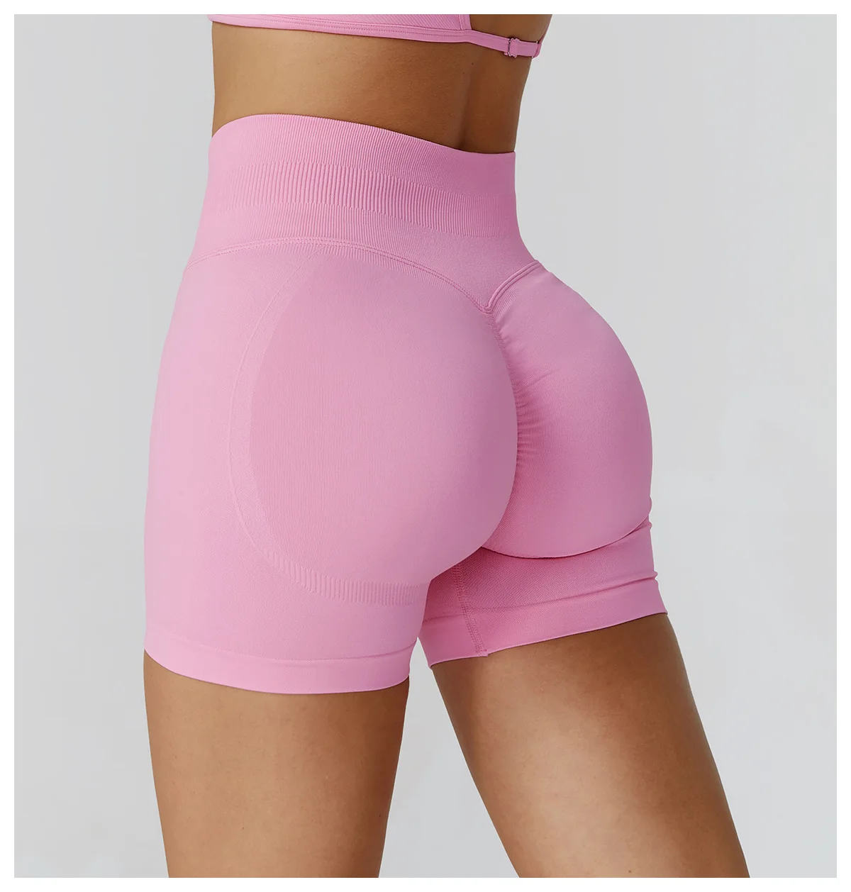 

Seamless Sports Shorts High Waist Gathered Peach Hip Slim Breathable Outdoors Running Push-up Workout Clothes Gym Yoga Shorts