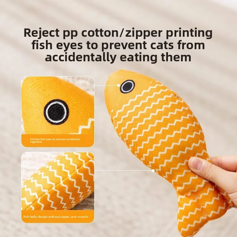 Catnip Cat Toys Fish-Shaped Toys Self-Entertainment and Entertainment Devices Cat Teasers Kitten Teeth-Cleansing Pet Supplies