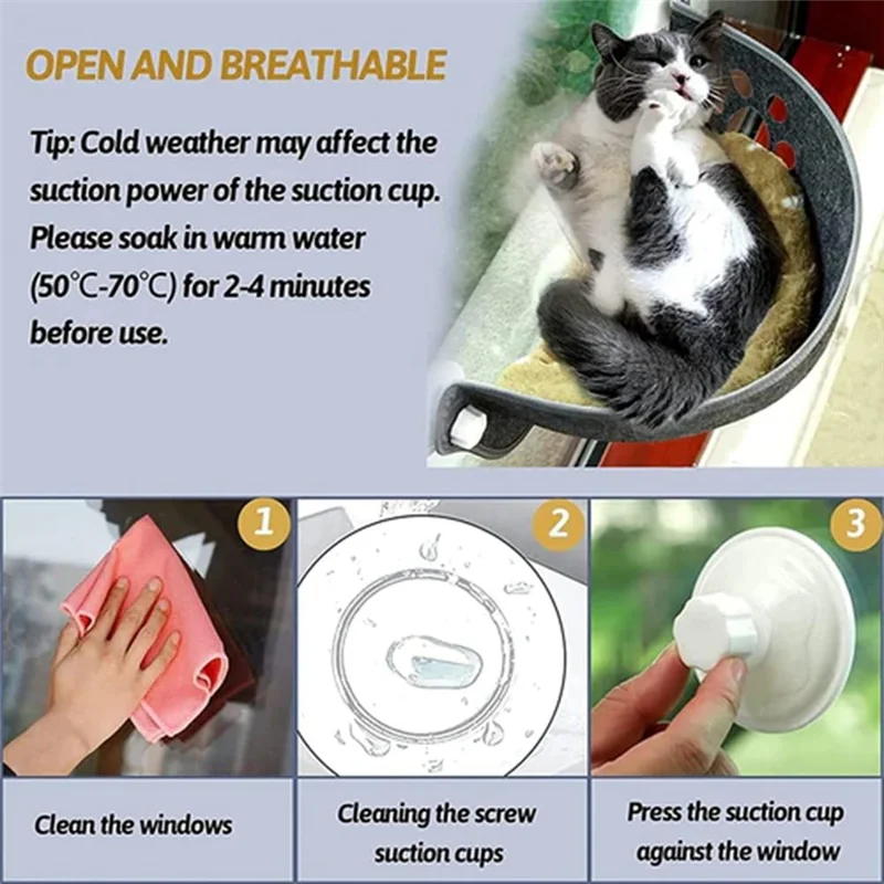 

AS94-Cat Window Perch Hammock Litter EVA Cat Nest Window Suction Cups Seat Cat Shelves Sunbath Hammock Bed