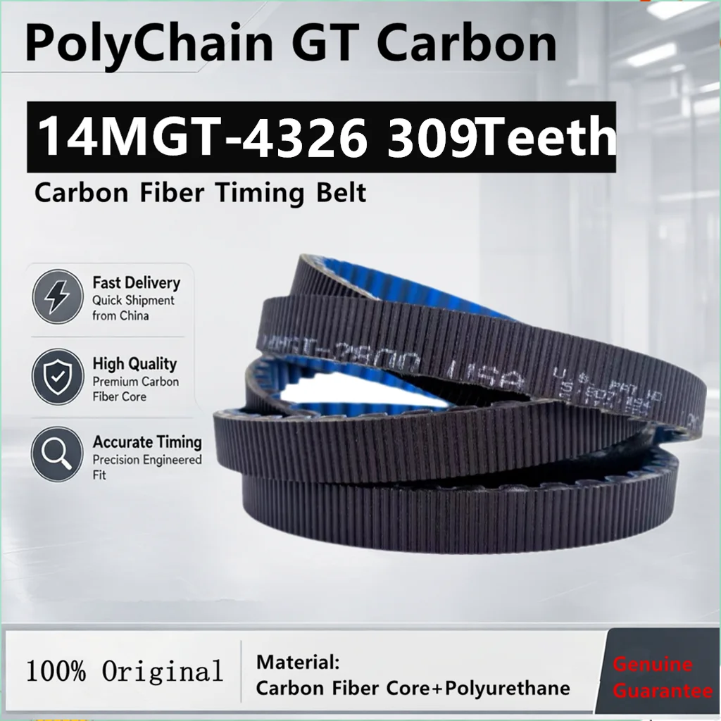 Poly Chain GT Carbon 14MGT-4326 309 Teeth Timing Belt Polyurethane + Carbon Fiber Core Wire Motorcycle Heavy Machinery Belt