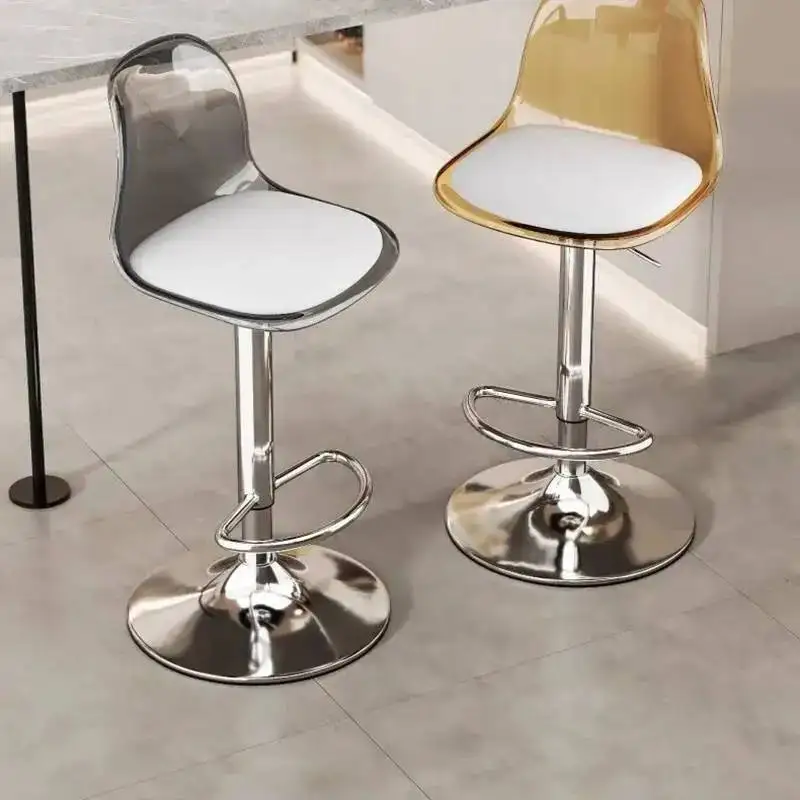 Sillas elevables con base de disco, cojines, transparentes, ajustables, para barbería, biblioteca, bar, cocina, comedor y mobiliario del hogar