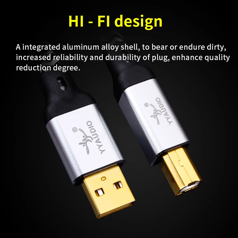 Hifi USB DAC Cable High Quality 7N OCC Silver Plating Type A to Type B Hifi Data Audio Digital Cable for Hifi DAC Amplifier