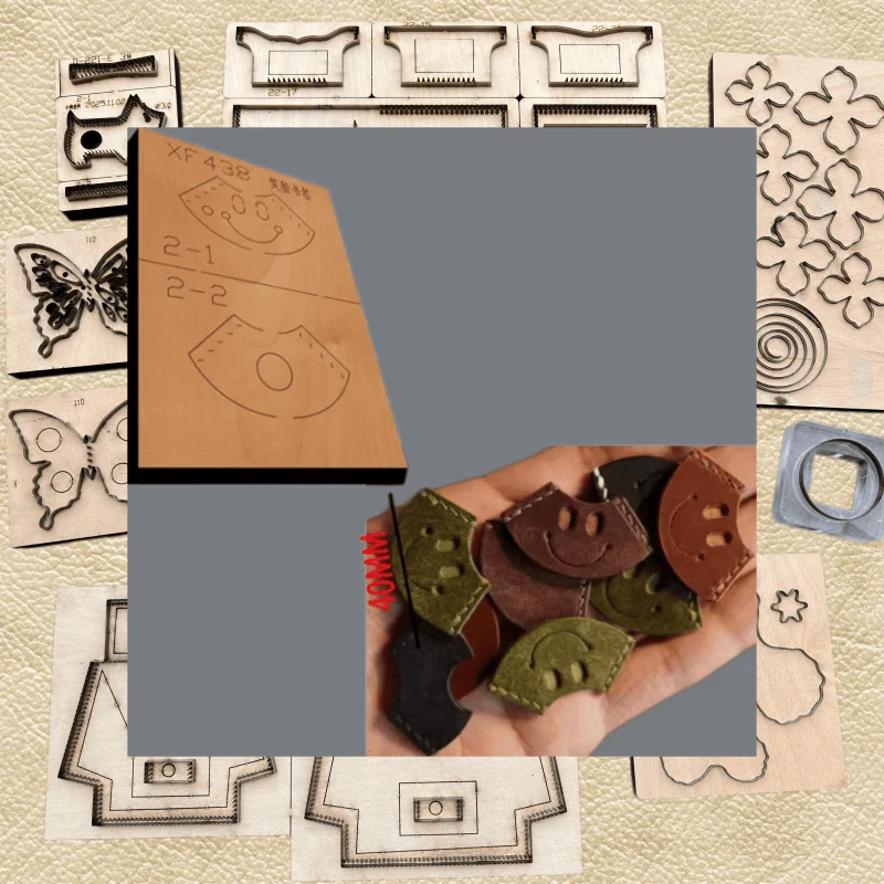 Smiley Face Bookmark & Keychain Charm Leather Cutting Mold Handmade Custom Leather Craft Mold Set Customized cutting mold