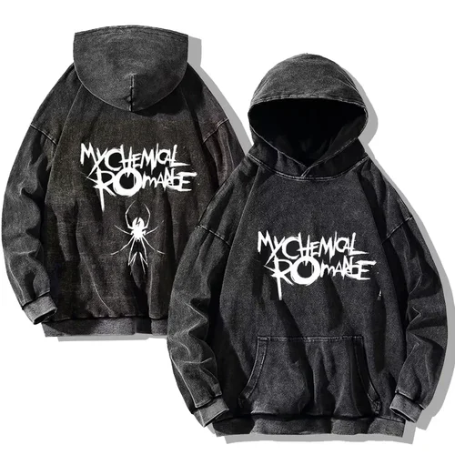 Imagen 2 del producto Sudadera My Chemical Romance, sudaderas con capucha lavadas Vintage, moda Harajuku, jersey con capucha de gran tamaño para hombres y mujeres, ropa informal estilo Hip Hop