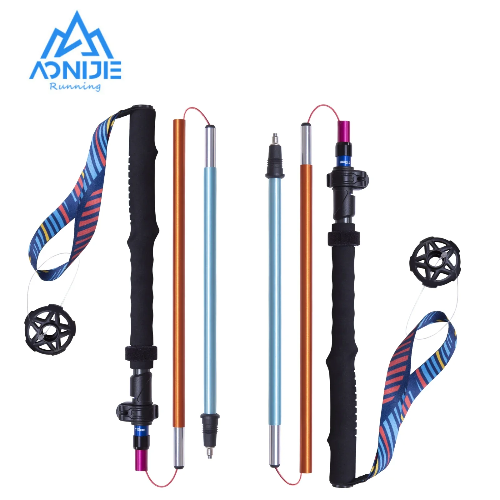 

AONIJIE E4208 Rainbow Color Unisex Outdoor Hiking Pole Telescopic Adjustable Aluminum Alloy Pole Running Hiking Walking Stick