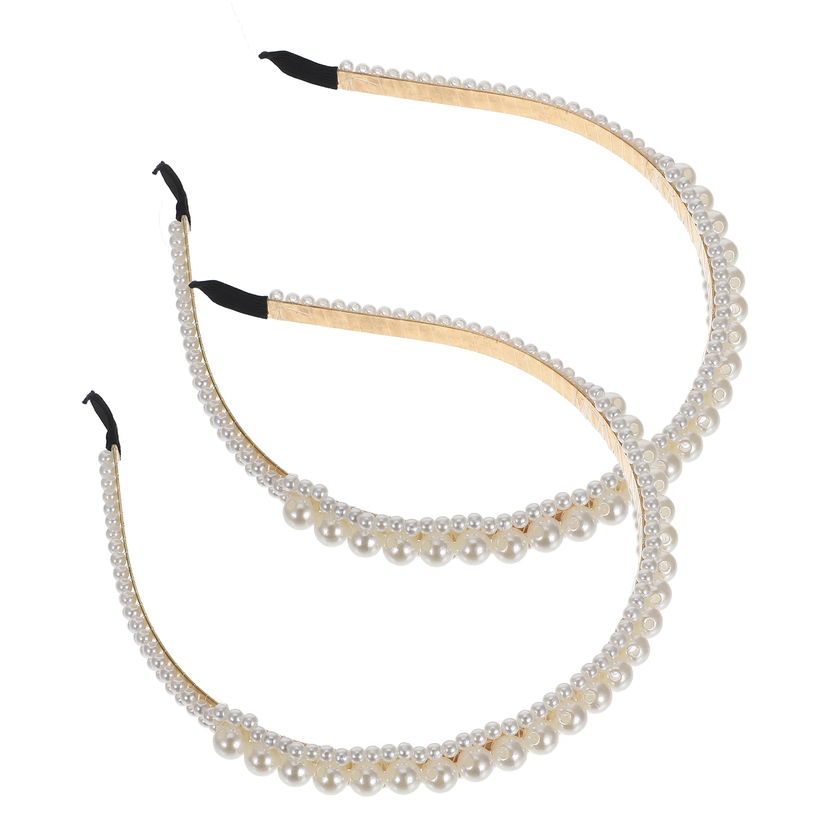 

2 Pcs Pearl Headband Headdress Accessories Hairband Fashion Ties Aldult Bridal Hoop Girl Synthetic Pearls Girls Bride Bands