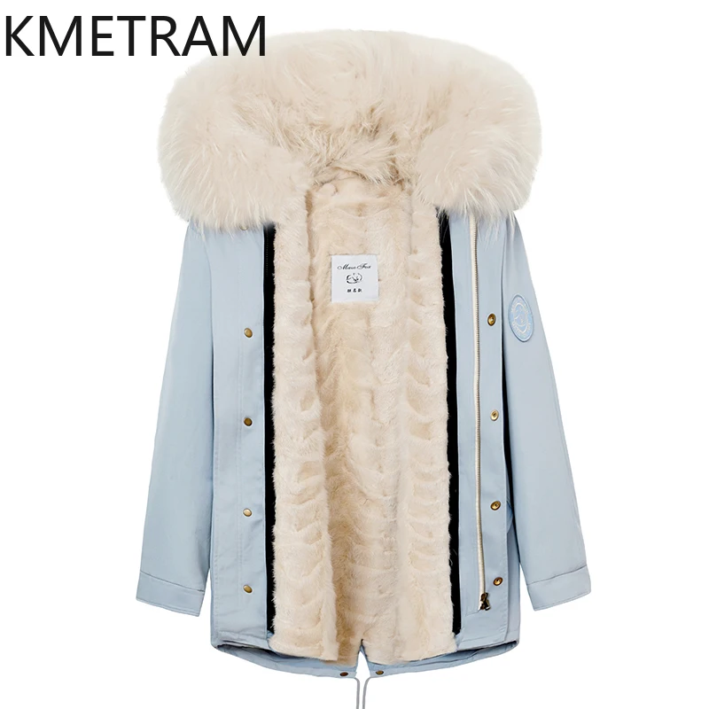 

KMETRAM Natural Mink-lined Parka Removable Liner Woman Clothing Luxury Real Fur Jacket Raccoon Dog Fur Collar 2025 Winter Coats