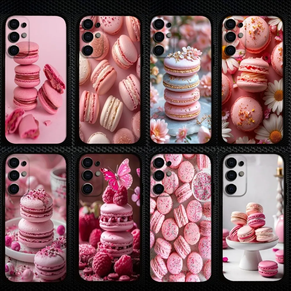 

Pink macaron Phone Case For Samsung S25/S24/S23/S22/S21/S20/Plus,Fe,Lite/Others Black Cover