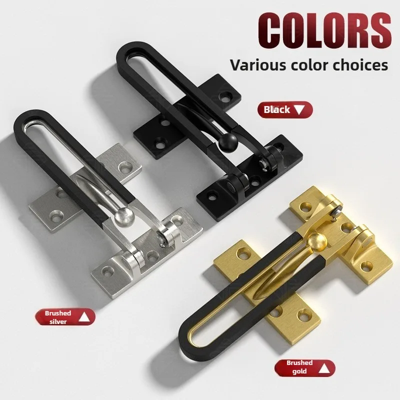 Insurance Door Bolt Home Anti-theft Room Door Bar Door Buckle Lock Chain Zinc Alloy Safety Bedroom Kids Hotel Anti-lock Buckle