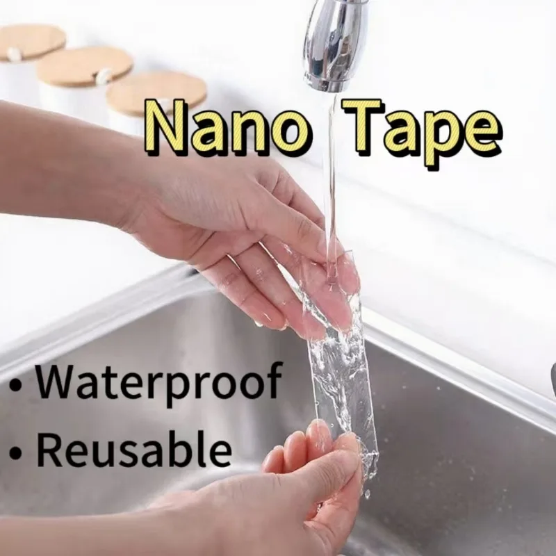 

1/2/5/10 м многоразовая нано-клейкая лента, прозрачная двусторонняя съемная прозрачная лента с изображением инопланетянина, противоскользящая, бесследная, для домашних принадлежностей