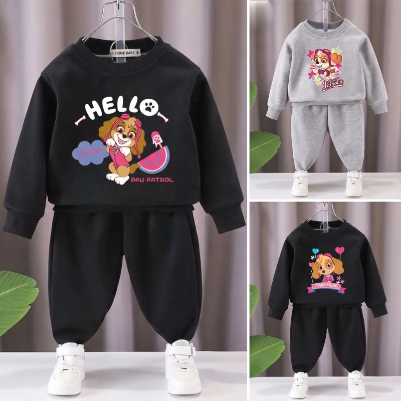 2026 Spring Autumn Boys Sweatshirt Sets Kids Cute Cartoon Printed Hoodies and Pants 2pcs Sets Children's Long Sleeved Clothes