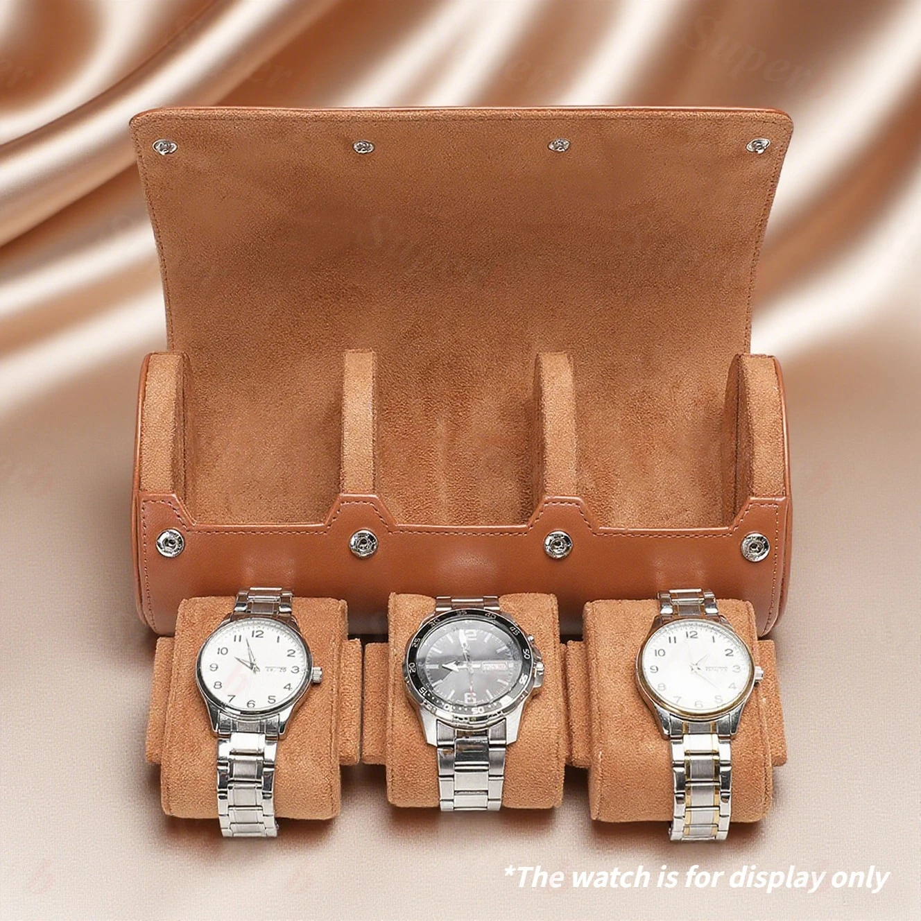 Custodia da viaggio per orologio con rotolo da 1/2/3 slot per riporre e organizer per orologi, archiviazione sicura con innovativi cuscini rimovibili e divisori solidi