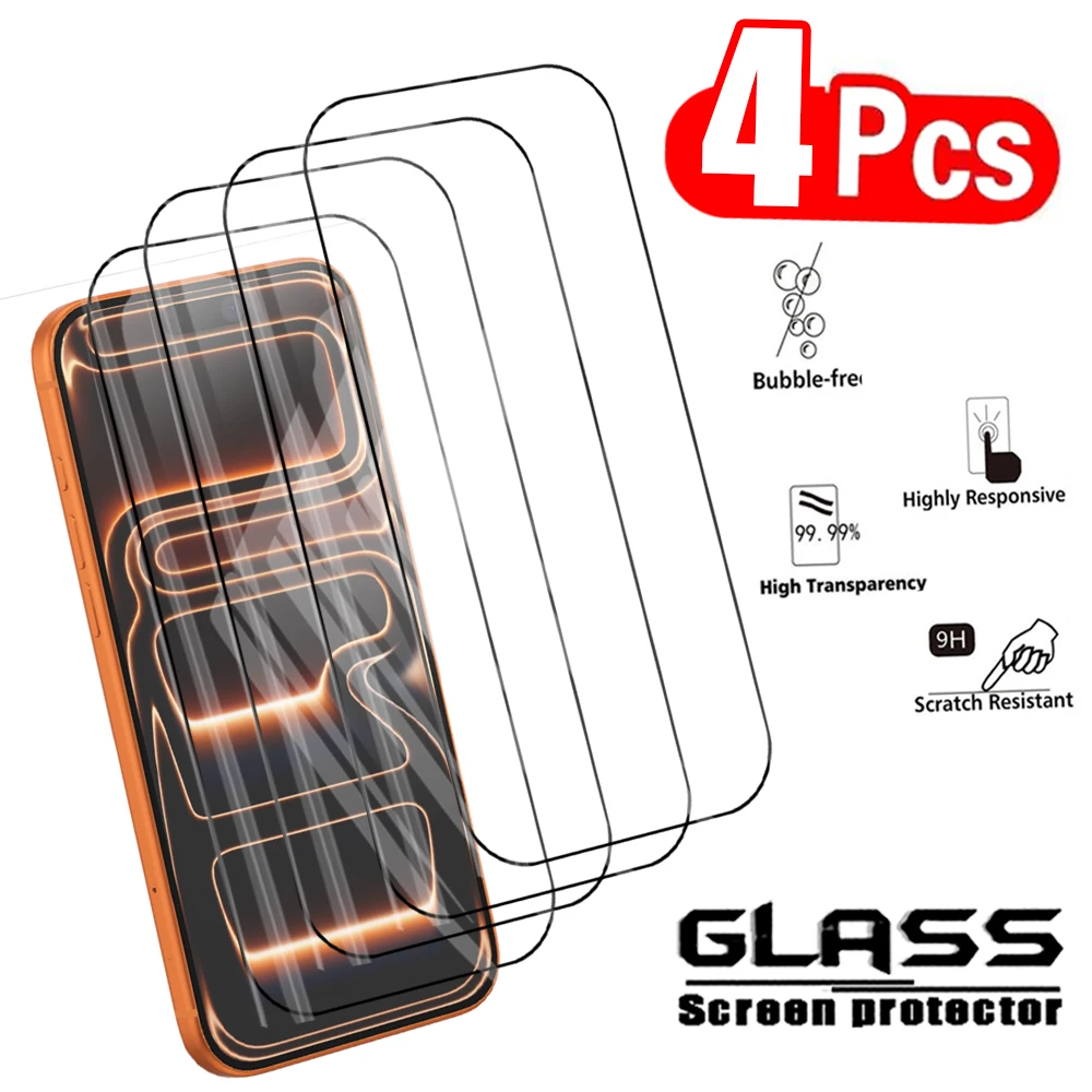 4 Stück gehärtetes Glas für iPhone 17 Pro Max 17 Air 17Promax Promax Displayschutzfolien Vollständige Abdeckung Schutzfolie für IPhone17Promax