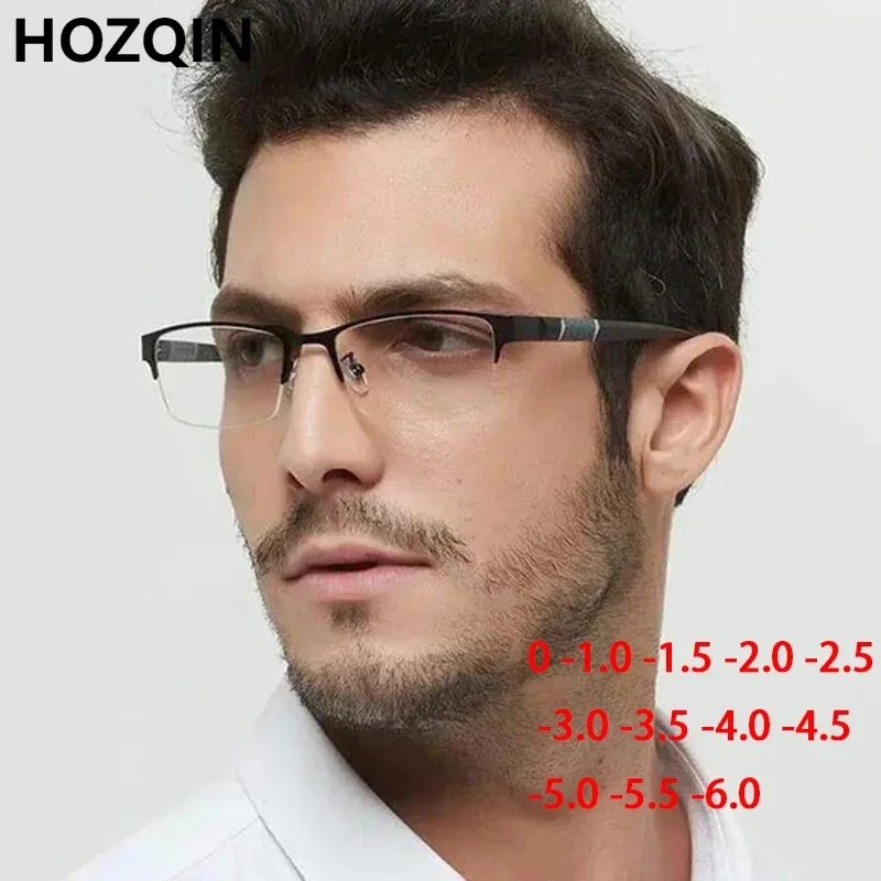 

2024 Men Women Finished Myopia Glasses Vintage Oval Frame Blue Light Blocking Eyeglasses Nearsighted Glasses Minus 0 To -6.0