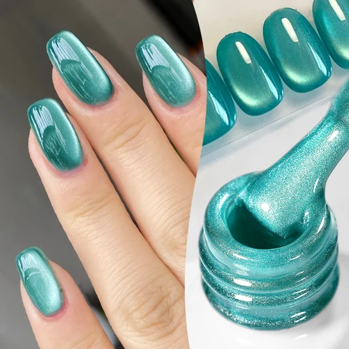 Imagen 2 del producto BORN PRETTY 10ml cuentas de vidrio azul gato Gel magnético Ultra brillo verano brillo semipermanente remojo de Gel UV barniz para decoración de uñas