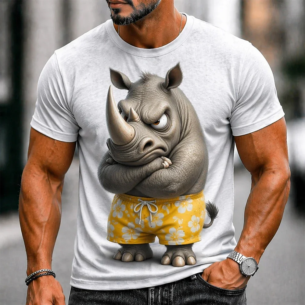 Shirts for Man New Funny Painting 3D Printing Short Sleeve Summer Outdoor Fashion Wear Tops Large Size Loose Men's T-Shirt