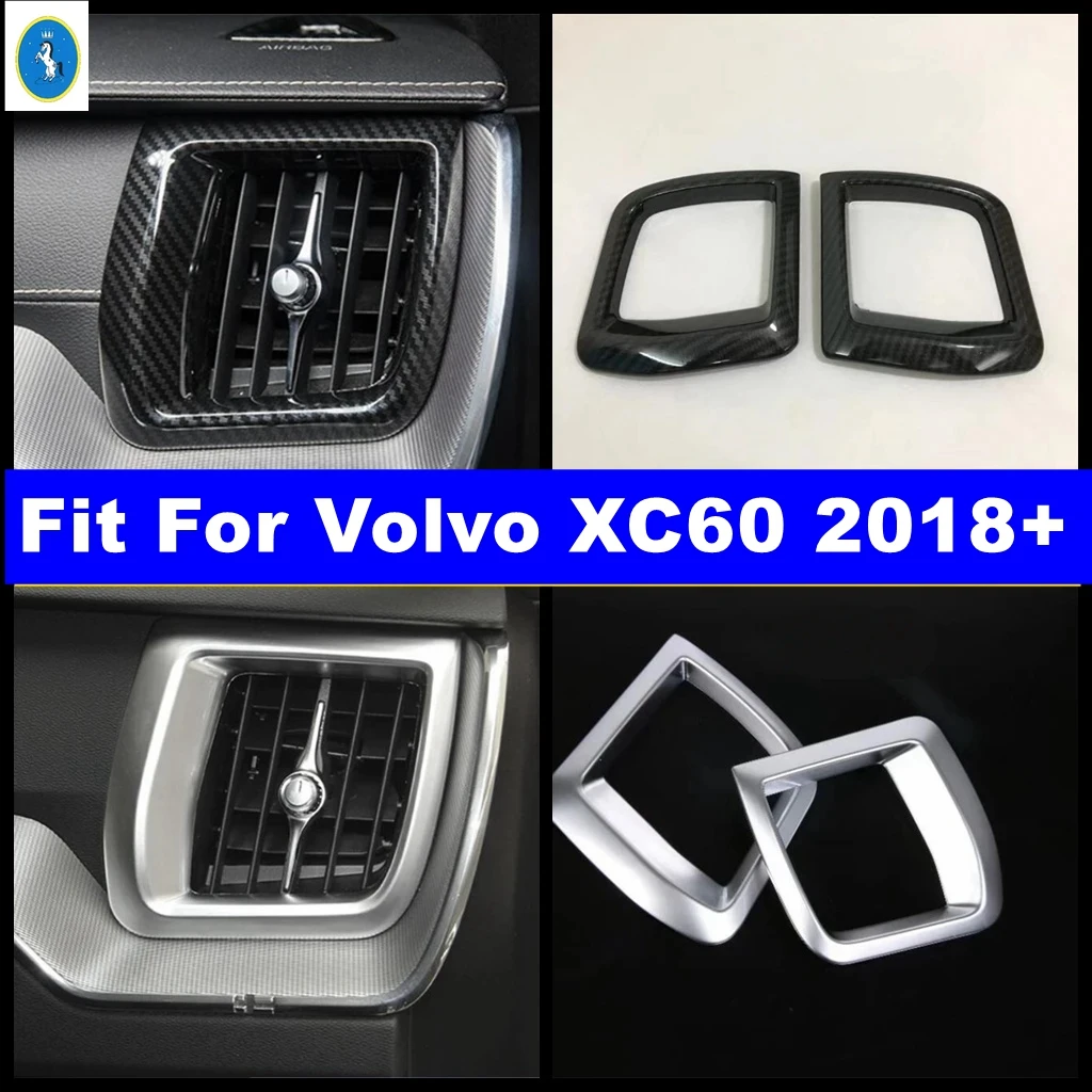 

ABS Matte / Carbon Fiber Car Front Side Air Conditioning AC Outlet Vent Frame Accessories Cover Trim For Volvo XC60 2018 - 2021