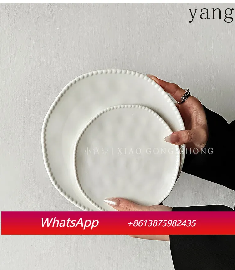 

cx white high-end ceramic snack plate, western steak fruit dessert cake flat plate