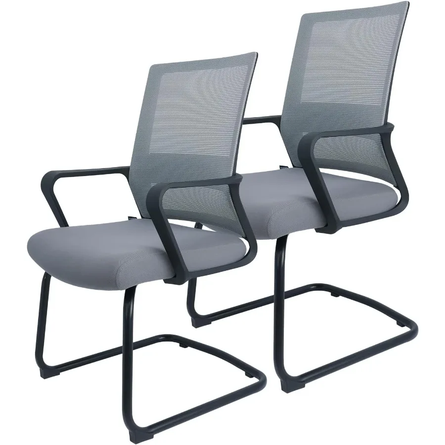 2 حزمة مكتب ضيف كرسي الاستقبال رمادي كراسي المؤتمرات شبكة منتصف الظهر المنزل كرسي داعم للفقرات القطنية اللوبي كرسي الضيوف مكتب الجانب تشاي