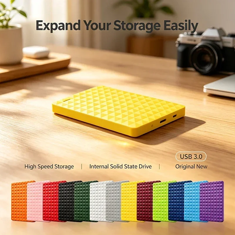Original ArmyGreen/Yellow/Pink 2.5Inch Portable External Hard Drive USB 3.0 Ultra High Speed High Capacity for Laptop PC Desktop