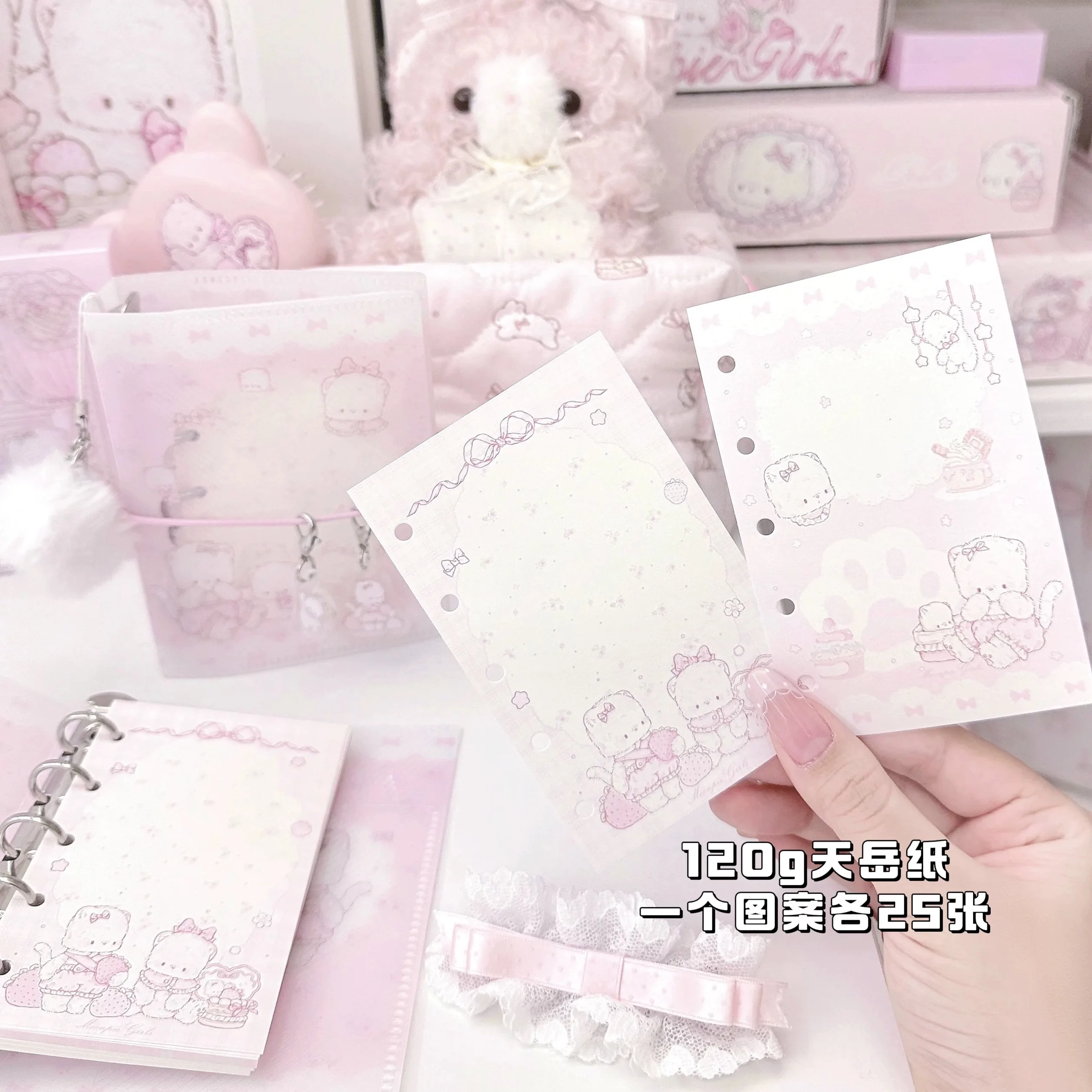 Pink Cartoon Mini Portable Notebook Small Notepad For Daily Notes School Office Stationery Convenient To Carry Cute
