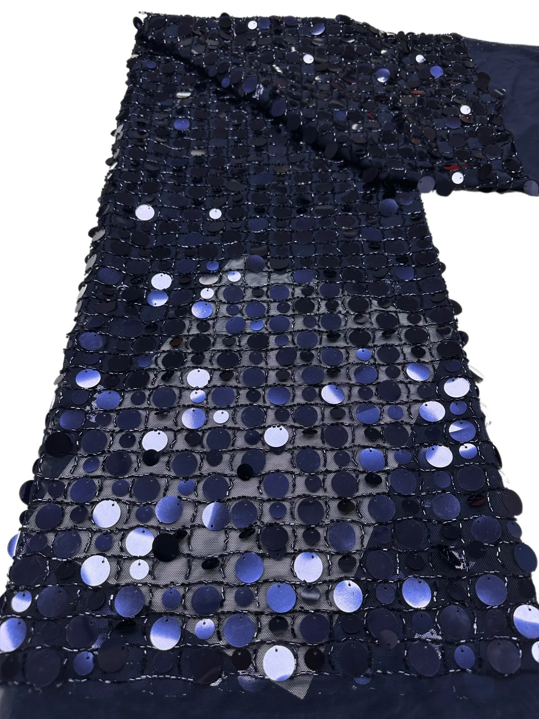 5 Yards African Organza Cutout Lace High Grade Sequins Voile Fabric Fine Textured Holed Design for Occasions Celebrants  AT2924