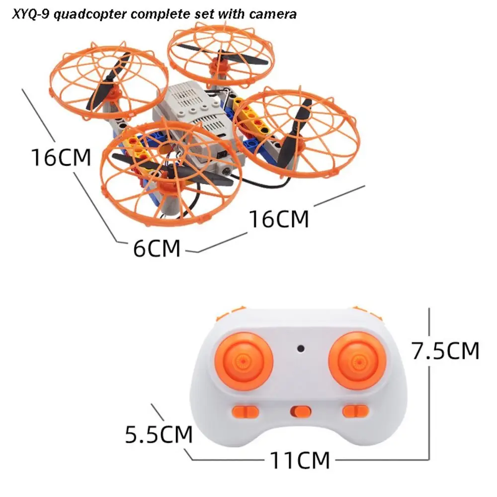 Nuevo conjunto de bloques de construcción multiestilos, bloques de ciencia escolar de 4 canales de plástico, pieza de modelo de cuadricóptero DIY para cuadricóptero de XYQ-9