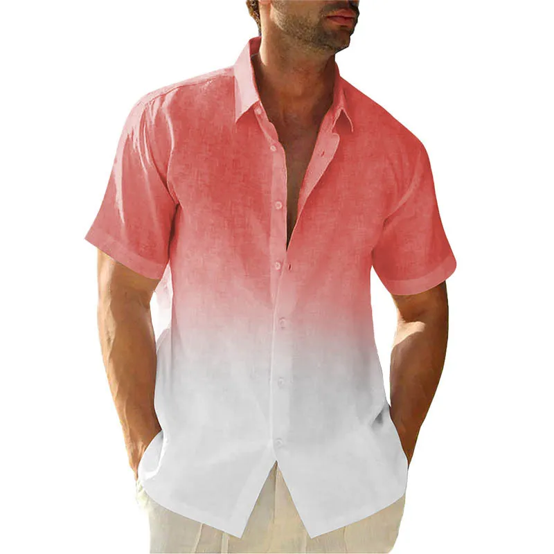 

2025 Лидер продаж, мужская рубашка с короткими рукавами и четырехсторонним отскоком, гавайская рубашка с 3D цифровой печатью