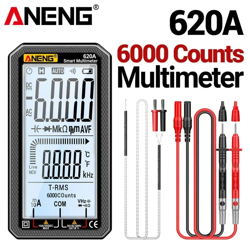 Multimeter 6000 Count Multimetro Test ANENG 620A AC/DC Voltage Tester Current 10A Zero Fire Line Resistor/Capacitor/Diode Meters