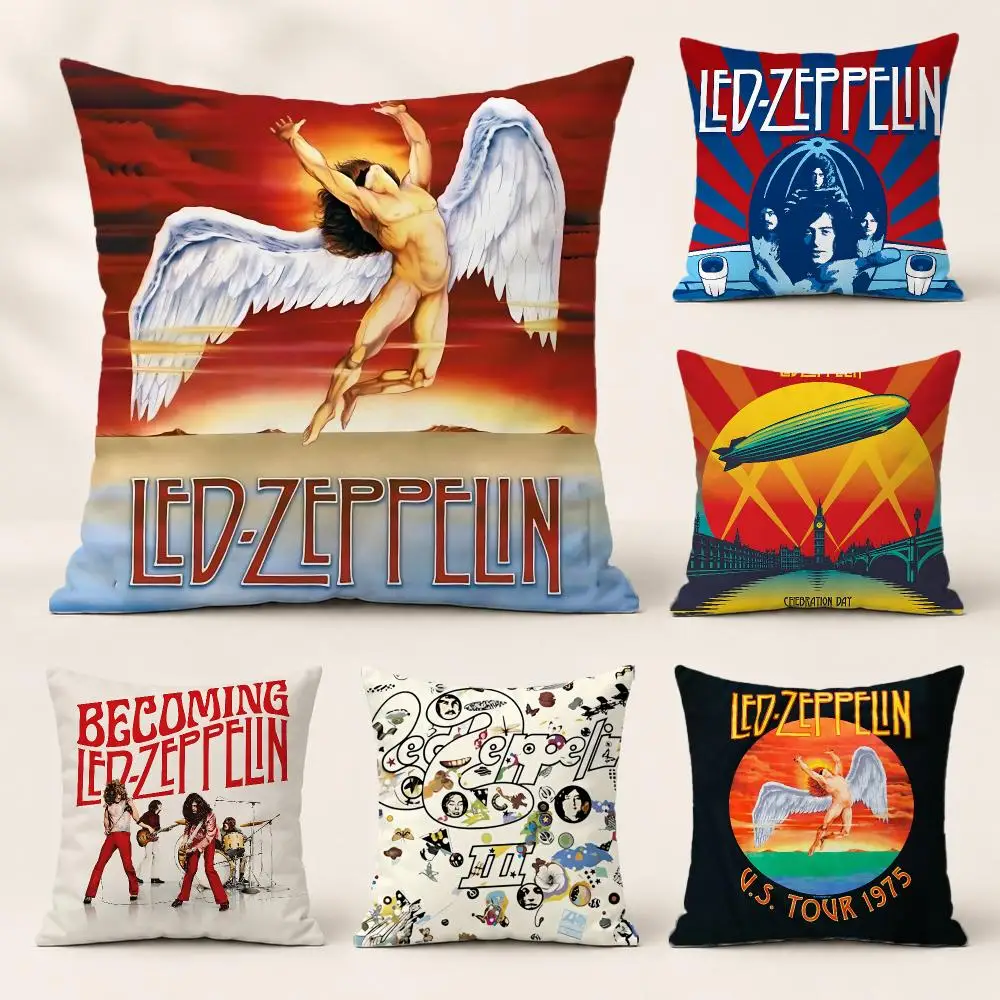 band Led Zeppelin Cushion Cover Washable Soft Thick Cushion Cover Decorative Pillowcase for Sofa Living Room Home