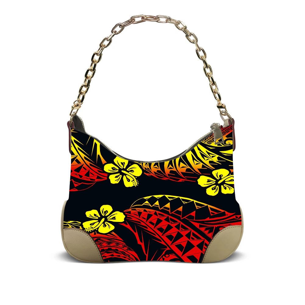 

Customizable Samoa Bloom Polynesian Womens Hibiscus Leather Armpit Bag City Beach Everyday Minimalist