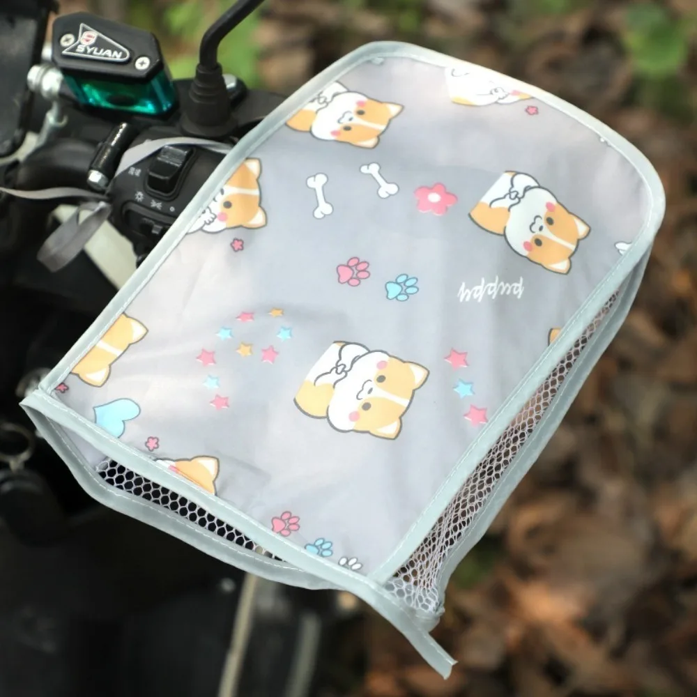 Universal Electric Vehicle Sunscreen Gloves Breathable Waterproof Motorcycle Handlebar Gloves Windproof Cute Bear