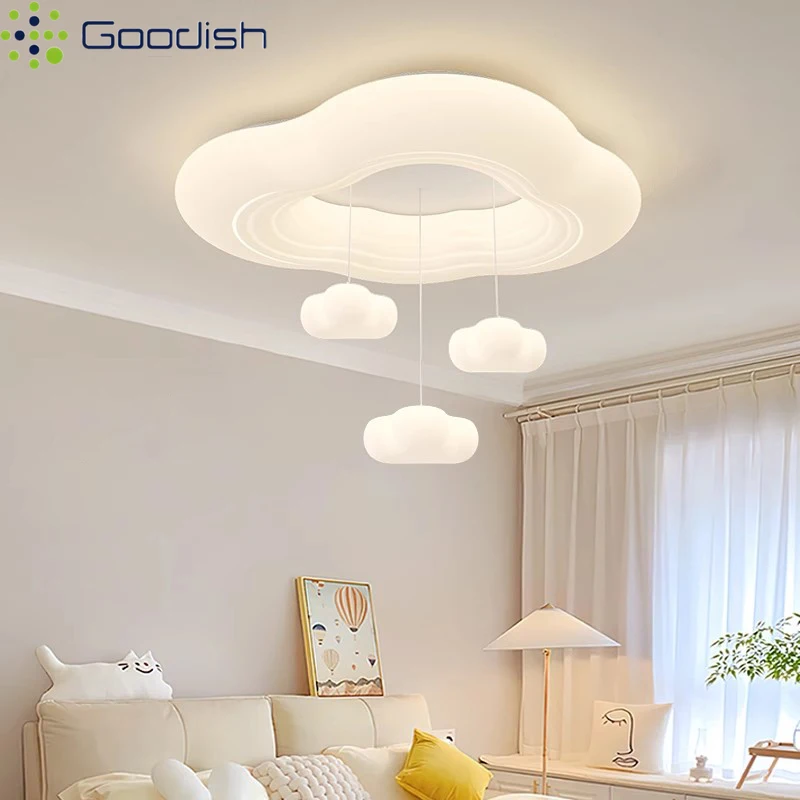 Modern Eye Protection Warm Romantic Cloud LED Home Ceiling Lights Art Creative Painted Lamps for Bedroom Decoration Chandeliers