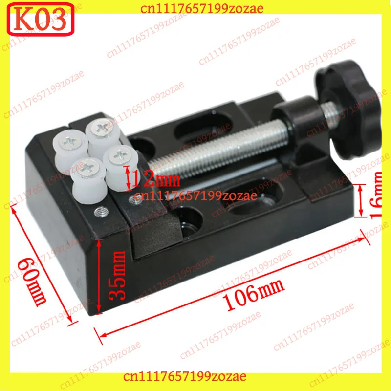 k3 Miniature Aluminum Alloy Bench Vise, Clamp-on Flat Tongs Electric Grinding Fixture Auto Parts