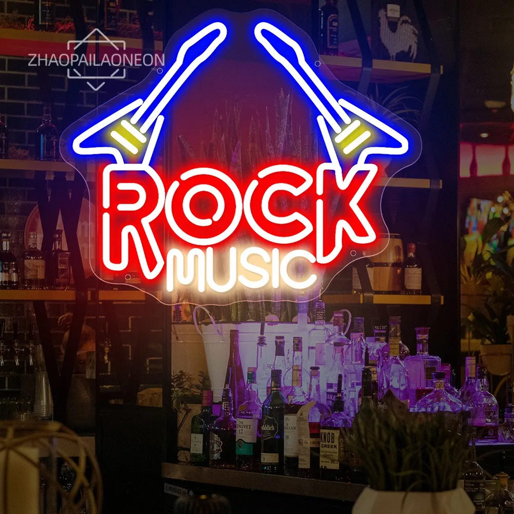 Cocktails Neon Led Sign Rock Roll Music Neon Sign Light Art Wall Decor Bar Club Room Decoration Nightclub Birthday Party Neon