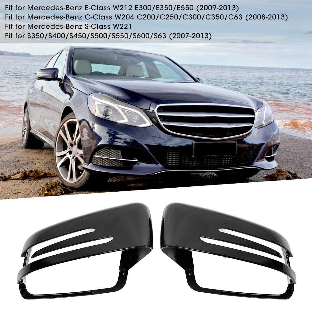 

Mirror Cover Anti-Scratch Mirror Cap Black Abs Mirror Shell For Mercedes Benz W204 W212 A2128100464
