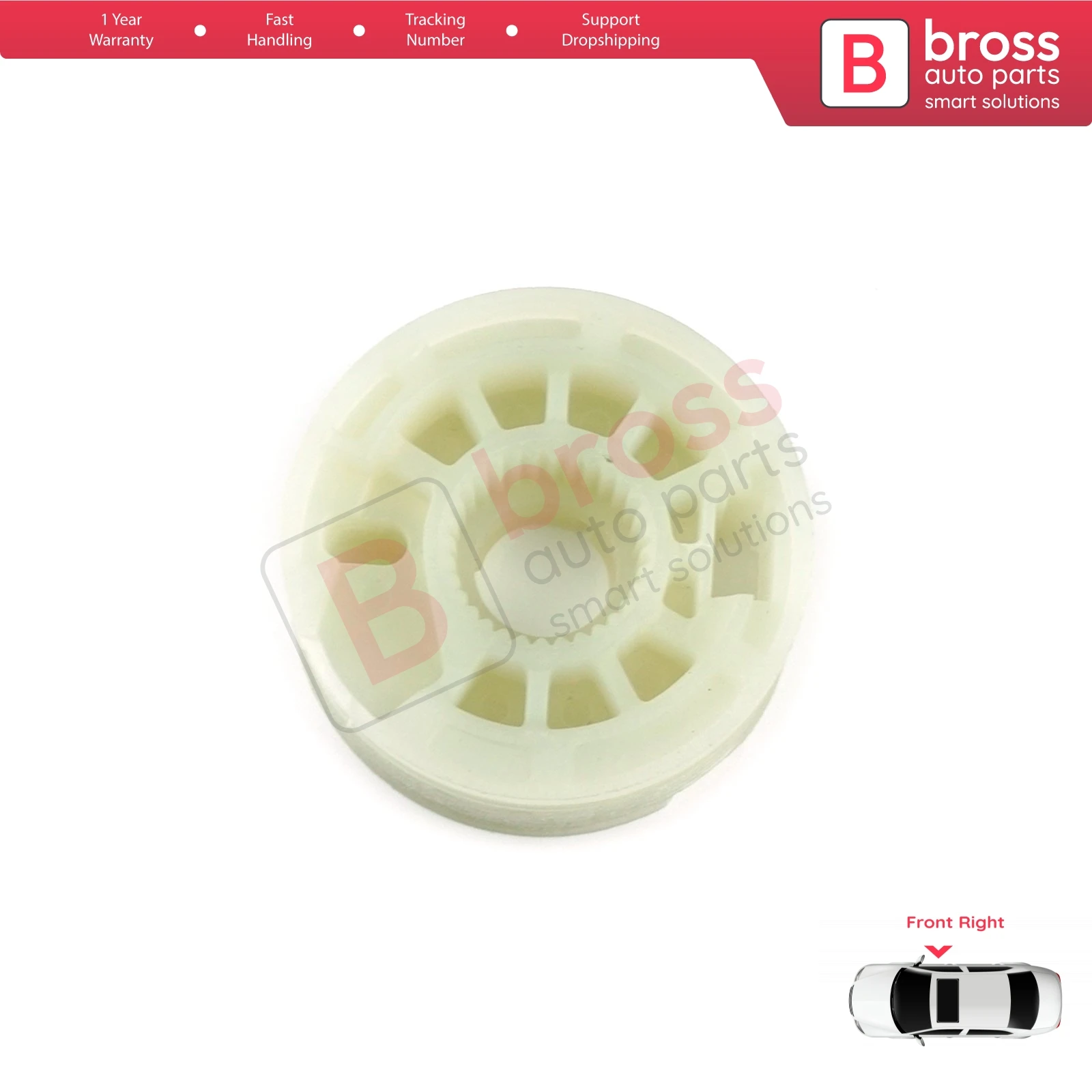 Bross Auto Parts BWR5223 Power Electric Window Regulator Repair Wheel Pulley Front Right Door for Hyundai Elantra MK4 Sonata MK5