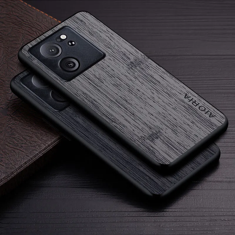Hülle für Xiaomi 13T Pro Funda Bambus-Holzmuster PU-Leder Handyhülle Luxus-Coque für Xiaomi 13T Pro Case Capa
