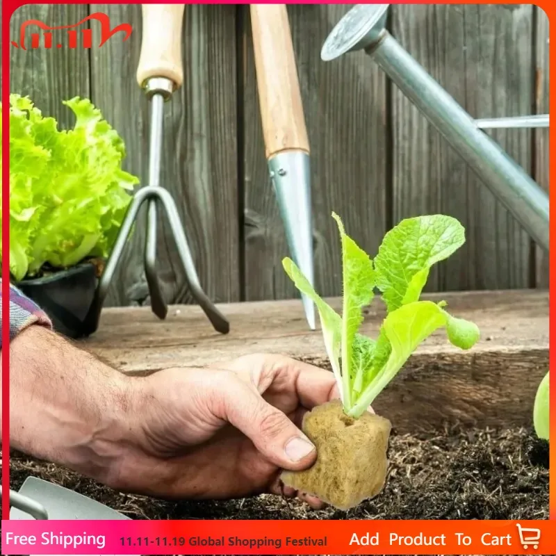 

100 шт. гидропонные кубики из каменной шерсти для выращивания растений, средний прорастающий субстрат, губчатый блок, аксессуары для размножения саженцев