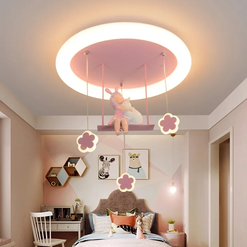 Children\'s room led eye protection cartoon pink little girl chandelier, kindergarten chandelier, ins net red princess room chand