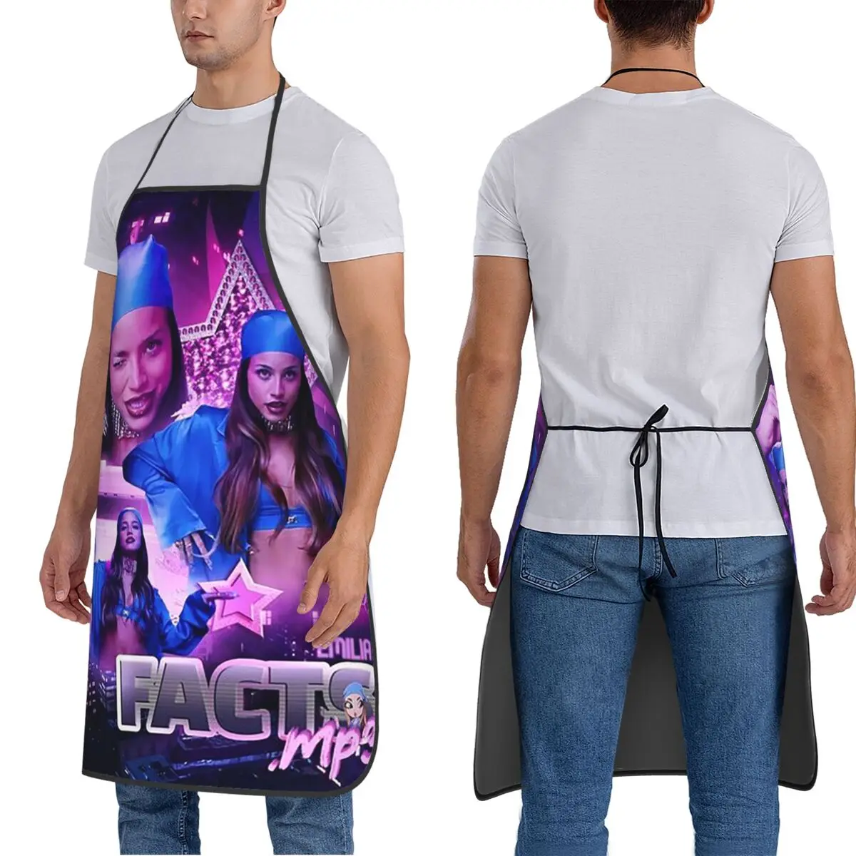 MP3 إميليا Mernes مآزر الشيف الطبخ الخبز Tablier مريلة مقاومة للماء تنظيف المطبخ بينافور للنساء الرجال اللوحة