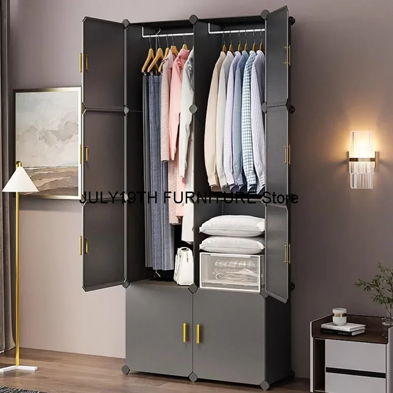 Partitions Nordic Wardrobe Modern Minimalist Clothing Storage Wardrobe Saves Space Bedroom Plastic Guarda Roupa Salon Furniture